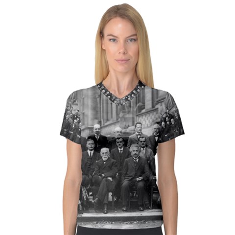 1927 Solvay Conference On Quantum Mechanics V-neck Sport Mesh Tee by thearts