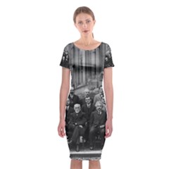 1927 Solvay Conference On Quantum Mechanics Classic Short Sleeve Midi Dress by thearts