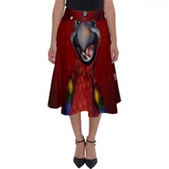 Funny, Cute Parrot With Butterflies Perfect Length Midi Skirt by FantasyWorld7