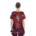 Funny, Cute Parrot With Butterflies Skirt Hem Sports Top View2