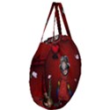 Funny, Cute Parrot With Butterflies Giant Round Zipper Tote View3