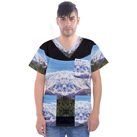 Mountaincurvemore Men s V-neck Scrub Top by TestStore4113