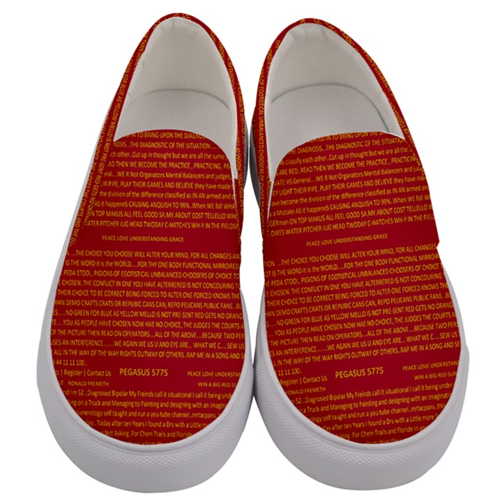 Mrtacpans Writing Grace Men s Canvas Slip Ons