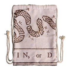 Original Design, Join Or Die, Benjamin Franklin Political Cartoon Drawstring Bag (large) by thearts