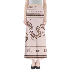 Original Design, Join Or Die, Benjamin Franklin Political Cartoon Full Length Maxi Skirt