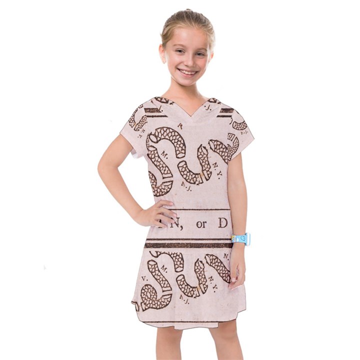 Original Design, Join or Die, Benjamin Franklin Political Cartoon Kids  Drop Waist Dress