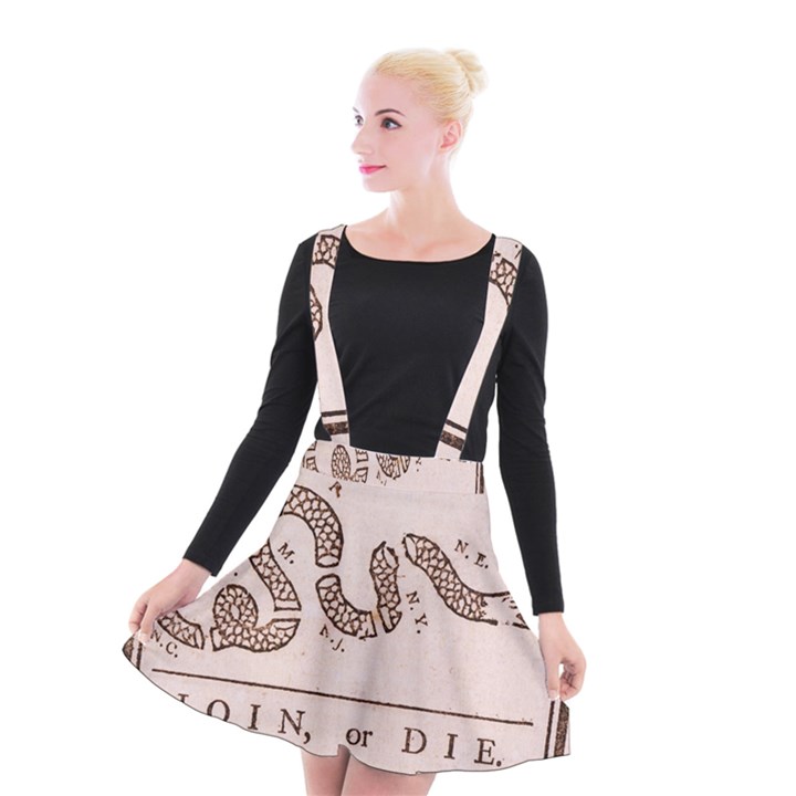 Original Design, Join or Die, Benjamin Franklin Political Cartoon Suspender Skater Skirt