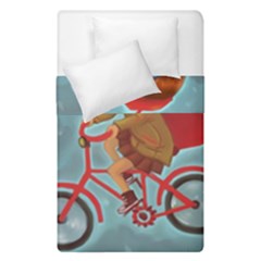 Girl On A Bike Duvet Cover Double Side (single Size) by chipolinka