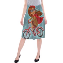 Girl On A Bike Midi Beach Skirt by chipolinka