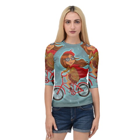 Girl On A Bike Quarter Sleeve Raglan Tee by chipolinka