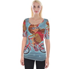 Girl On A Bike Wide Neckline Tee