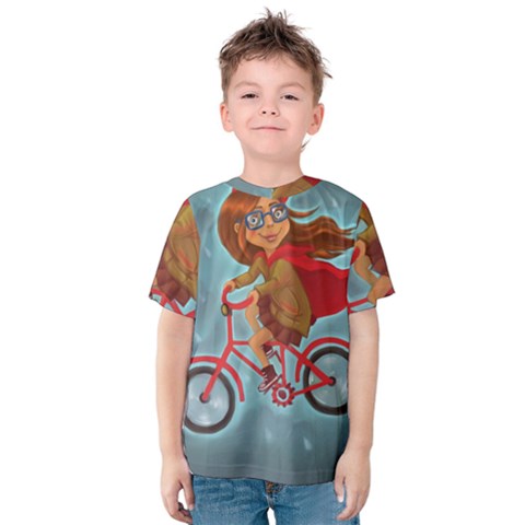 Girl On A Bike Kids  Cotton Tee by chipolinka