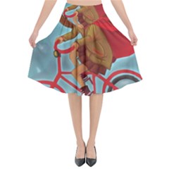 Girl On A Bike Flared Midi Skirt by chipolinka