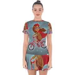 Girl On A Bike Drop Hem Mini Chiffon Dress