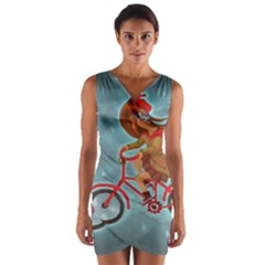 Girl On A Bike Wrap Front Bodycon Dress