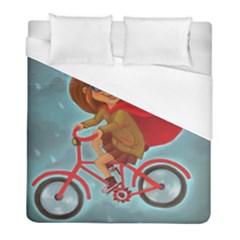 Girl On A Bike Duvet Cover (full/ Double Size) by chipolinka