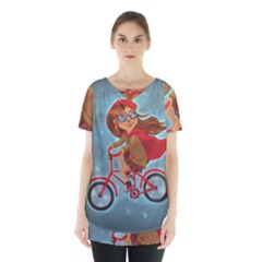 Girl On A Bike Skirt Hem Sports Top by chipolinka