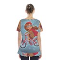 Girl on a bike Skirt Hem Sports Top View2