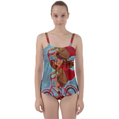 Girl On A Bike Twist Front Tankini Set by chipolinka