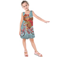 Girl On A Bike Kids  Sleeveless Dress by chipolinka