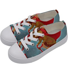 Girl On A Bike Kids  Low Top Canvas Sneakers by chipolinka