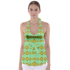 Sun Flowers For The Soul At Peace Babydoll Tankini Top by pepitasart