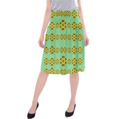 Sun Flowers For The Soul At Peace Midi Beach Skirt by pepitasart