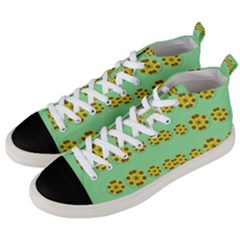 Sun Flowers For The Soul At Peace Men s Mid-top Canvas Sneakers by pepitasart