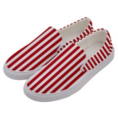 Red Stripes Men s Canvas Slip Ons by jumpercat