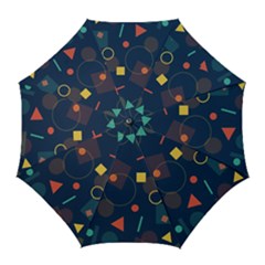 Blue Background Backdrop Geometric Golf Umbrellas by Nexatart