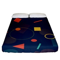 Blue Background Backdrop Geometric Fitted Sheet (king Size) by Nexatart