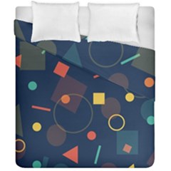 Blue Background Backdrop Geometric Duvet Cover Double Side (california King Size) by Nexatart