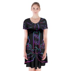 Advent Wreath Candles Advent Short Sleeve V-neck Flare Dress by Nexatart