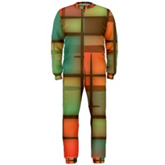 Background Abstract Colorful Onepiece Jumpsuit (men)  by Nexatart