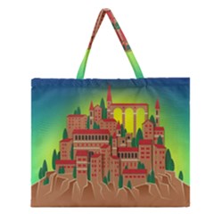 Mountain Village Mountain Village Zipper Large Tote Bag by Nexatart