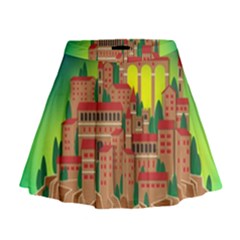 Mountain Village Mountain Village Mini Flare Skirt by Nexatart