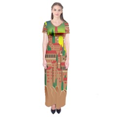 Mountain Village Mountain Village Short Sleeve Maxi Dress by Nexatart