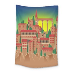 Mountain Village Mountain Village Small Tapestry by Nexatart