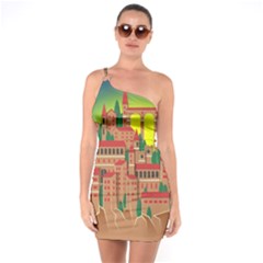 Mountain Village Mountain Village One Soulder Bodycon Dress by Nexatart