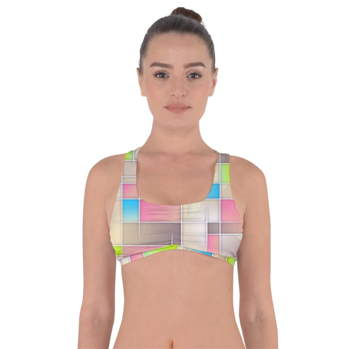 Background Abstract Grid Got No Strings Sports Bra