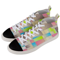 Background Abstract Grid Men s Mid-top Canvas Sneakers