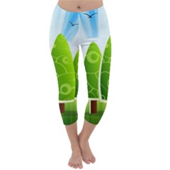 Landscape Nature Background Capri Winter Leggings  by Nexatart