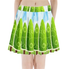 Landscape Nature Background Pleated Mini Skirt by Nexatart