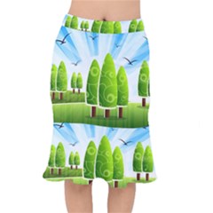 Landscape Nature Background Mermaid Skirt by Nexatart