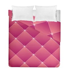 Pink Background Geometric Design Duvet Cover Double Side (full/ Double Size)