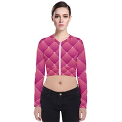 Pink Background Geometric Design Bomber Jacket