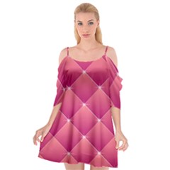 Pink Background Geometric Design Cutout Spaghetti Strap Chiffon Dress by Nexatart