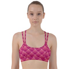 Pink Background Geometric Design Line Them Up Sports Bra by Nexatart