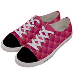 Pink Background Geometric Design Women s Low Top Canvas Sneakers