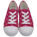 Pink Background Geometric Design Kids  Low Top Canvas Sneakers View1